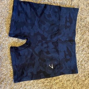 Midnight blue camo seamless ribbed shorts- brand new, never worn
